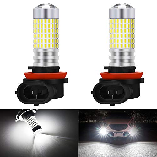 KaTur H8 H9 H11 H16(Japan) Bombillas de luz antiniebla LED 80W 3000LM 6500K Xenón blanco con proyector para conducir luces de circulación diurna DRL o luces antiniebla (paquete de 2)