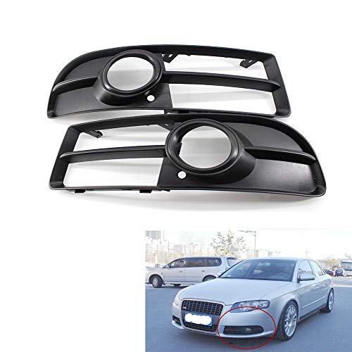 KKLL Frente Bajo Parachoques Lateral luz de Niebla Grille par Fit for Audi A4 B7 S-Line S4 06-08 luz de Niebla Grille Rejilla de luz antiniebla Accesorios