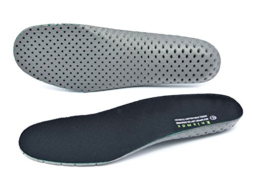 Knixmax Plantillas Deportivas Ortopedicas Hombre Mujer para Fascitis Plantar, Plantillas Elevadoras Invisibles, para el Dolor de Talón, Corrección del Tobillo, Caminar, Escalada, Negro EU 42