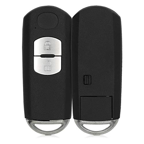 kwmobile Funda Llave Coche Compatible con Mazda Llave de Coche Keyless Go de 2 Botones - Repuesto plástico Duro para Mando de Auto - Negro