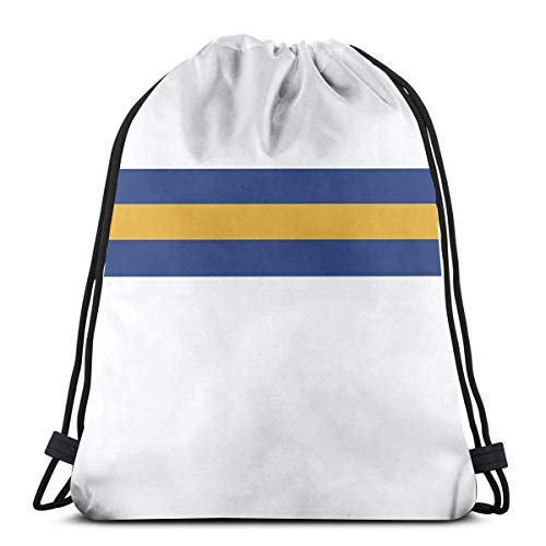 LAKILAN Mochila Deportiva,Mochila Grande,Vbolsos De Gimnasio,Bolsa De Saco De Gimnasia,Saco De Yoga Camiseta Leeds United Retro 1994 Local Blanco Amarillo Azul Bar Diseño