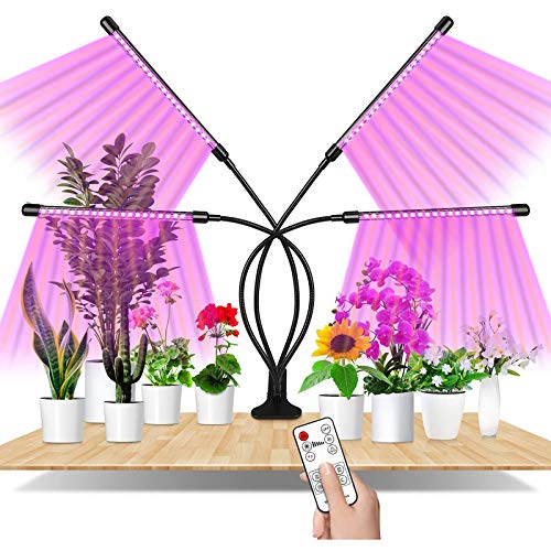 Lámpara De Crecimiento, Lampara De Plantas 60 LED Lampara De Cultivo Grow Light Indoor Lámpara De Planta Espectro Completo 40W Interruptor Temporizador Auto 4/8/12H