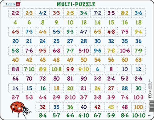 Larsen AR1 Rompecabezas matemáticos: Multiplicación, Puzzle de Marco con 58 Piezas