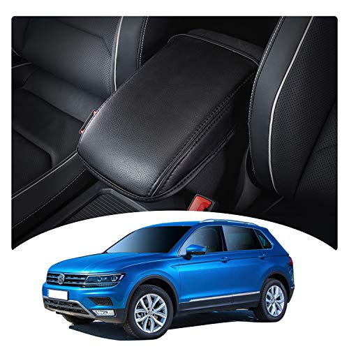 LFOTPP Funda para Reposabrazos Tiguan 2 MK2, Protección del Apoyabrazos, Evita Arañazos, Fácil de Lmpiar, Consola Coche Interior Accesorios (Negro)