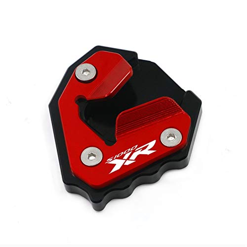 LIANYG For BMW S S1000XR 1000XR S1000 XR Accesorios de Motos Pata de Cabra Soporte de la Placa del pie Caballete Lateral Ampliar Extensión Pad Motocicleta Soporte Lateral 884 (Color : Red)