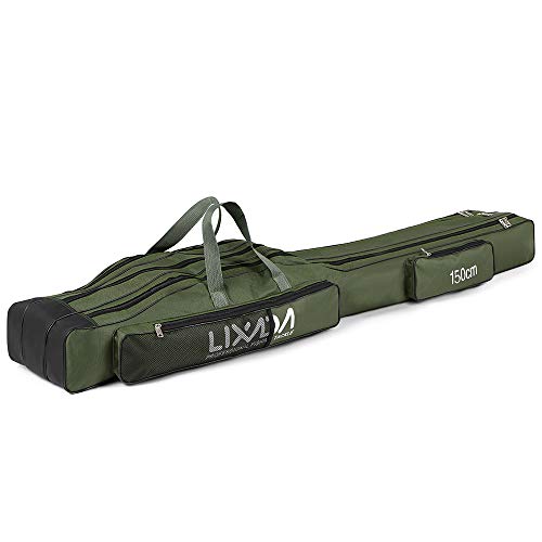 Lixada Bolsa de Pesca Portátil Plegable Tres Capas Bolsa de Transporte de Herramientas de Aparejos de Pescar 130cm/150cm