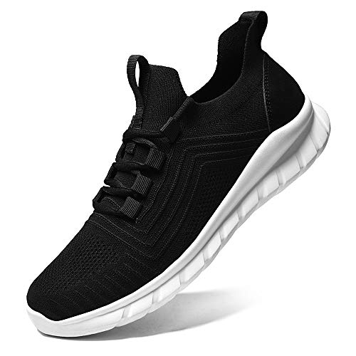 LK LEKUNI Zapatillas Running Hombre Mujer Zapatos Deporte para Correr Trail Fitness Sneakers Ligero Transpirable-Negro01-41