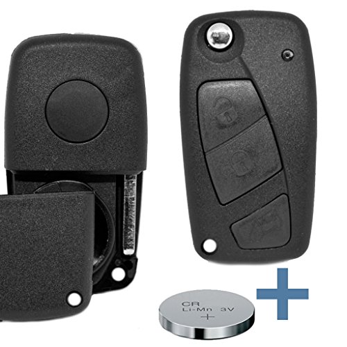 Llave plegable con mando a distancia de 3 botones SIP22 + batería para FIAT/Iveco/Lancia/Peugeot/Citroen