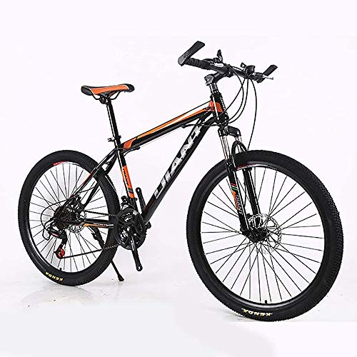 L&WB Bicicletas De Montaña para Adultos De 26 Pulgadas De Acero Al Carbono Trail Mountain Bike High Carbon Steel Full Spring Frame Bicicletas,B,24speed