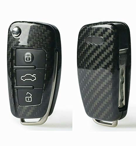 MAX CARBON Funda protectora compatible con llave de carbono auténtico para Audi A1 A3 A4 A5 A6 A7 Q3 Q5 Q7 S1 S3 S4 S5 S6 S7 RS3 RS4 RS5 RS6 R8 TT TTS TTRS