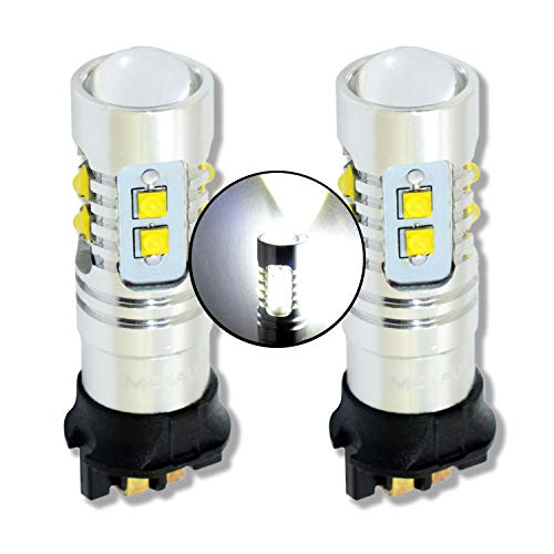 MCK Auto - Reemplazo para PW24W LED CanBus Juego de bombillas blancas muy claras y sin erros CC F30