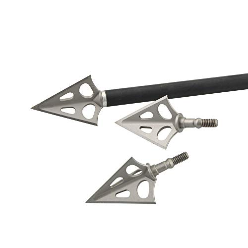 MILAEM 6 Unids Puntas de Caza 106 Grano Broadheads Tiro con Arco Caza Cabezas de Flecha para Ballesta y Arco Compuesto