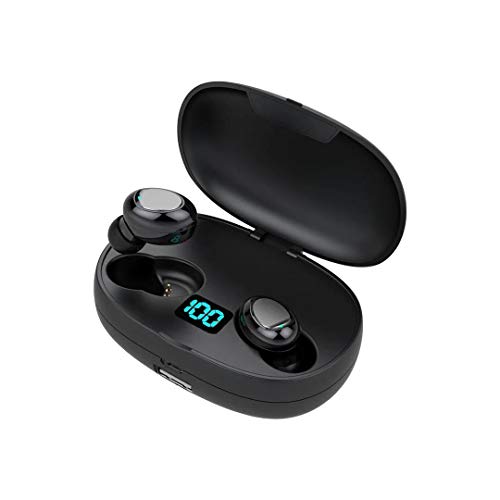 Mini Auriculares Bluetooth Auriculares Inalámbricos 5.0 con HD HiFi Estéreo, Super Ligero Sport Auriculares con Mic/Bajo Profundo Inmersivo/ Cancelación de Ruido para iPhone &Android