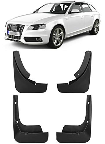 MINMIN 4 Uds Guardabarros Delanteros Traseros para Coche, para A-UDI A4 S-Line / S4 B8 Estate Avant 2009-2015,Negro