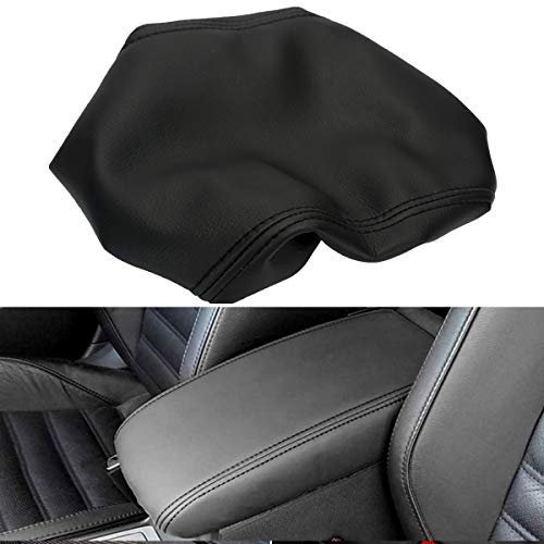 MLING Coche Consola Central Reposabrazos Cubierta Protector en Cuero PU Compatible con PASSAT B7 2010-2015 (Línea Negro)