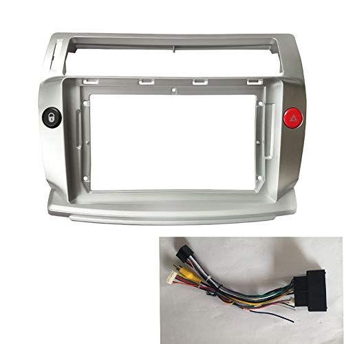 NBVNBV 2-DIN Marco de Plástico para Radio para Citroen C-Quatre C4 2004-2009, Radio de Coche Fascia/Kit de Instalación de Autorradio