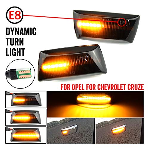 NERR YULUBAIHUO 2 unids LED Dinámico Secuencial Blinker Signal Light Light Fit para Opel Astra H Zafira B Corsa D Insignia A Meriva B Chevrolet Cruze