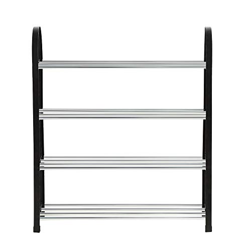 Nikou Shoe Rack - Gabinete apilable para bandejas de Almacenamiento en la Plataforma Shoe Tower Shelf, Plastic + Aluminum (tamaño : 4 Tiers)