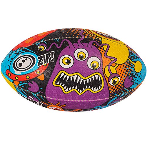 OPTIMUM Pelota de Rugby Space Monster, SpaceMonster, Mini, Unisex-Youth, Multicolor-Multicolor