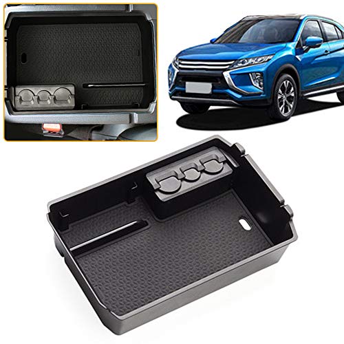 Para Mit subishi Eclipse Cross 2017 2018 Caja de almacenamiento del apoyabrazos Con tapete antideslizante Car Central Consola interior para reposabrazos