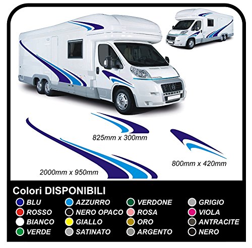 Pegatinas para Camper gráficos vinilo pegatinas calcomanías Caravan x 16 pegatinas kit completo con pegatinas para autocaravanas gráficos 16 (COLORES COMO EN FOTOS)