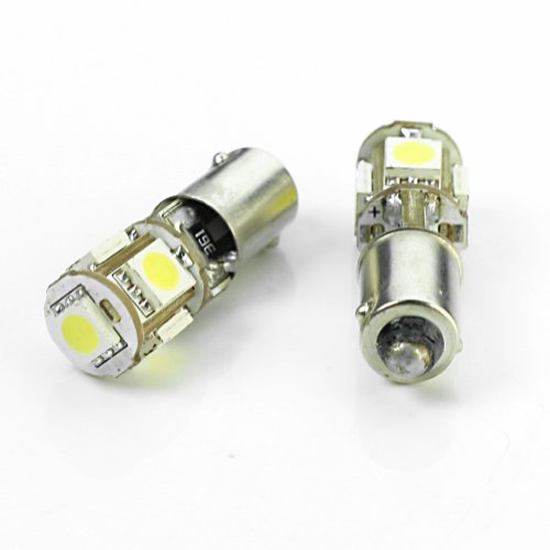 Pinzhi 2X Bombillas 5 LED SMD CANBUS BA9S H6W Luz Blanca Lámpara Interior para Coche