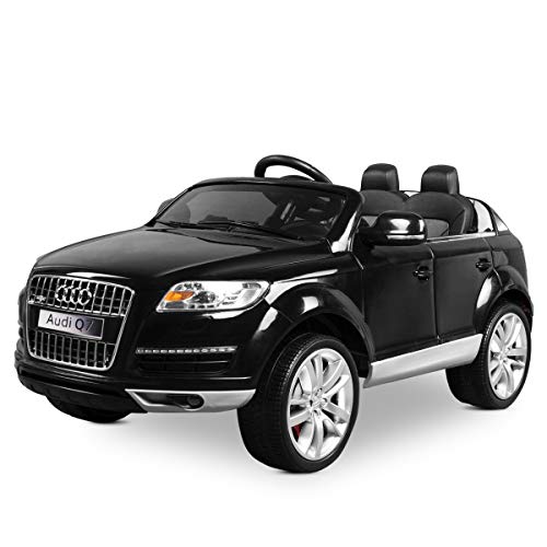 Playkin AUDI Q7 NEGRO - Coche de bateria 12V niños 3-8 años mando control remoto 2.4G RC juguetes infantiles coches de bateria