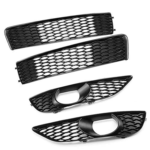 QAZX Coche Niebla Luz Grilles Fit For Audi Q7 S-Line 10-15 Par De Parachoques Lateral Grille & Amp;Par La Luz De Niebla Grille, Pegatina De Luces De Niebla, Luces De Niebla Pegatina