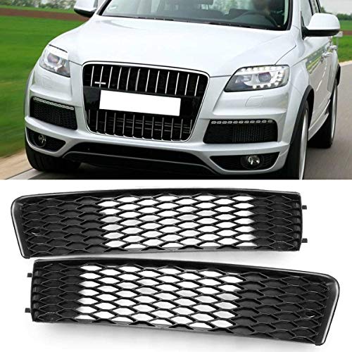 Rejilla De Luz De Niebla Envolvente, Izquierda/Derecha Q7 del Coche del Tope Delantero De La Luz De Niebla Parrilla De La Parrilla De Ajuste Fit For Audi Q7 S-Line 2009-2015 Rejilla de Faros antinie