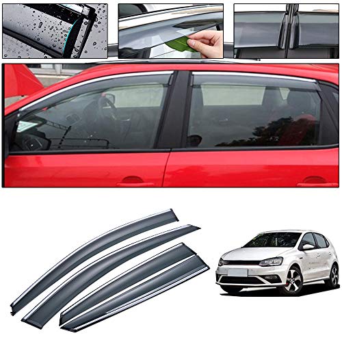 saitake Deflectores Viento para V olkswagen Polo Hatchback 2011-2018 Derivabrisas Deflectores de Aire Visera Lateral Ventanillas Viento y Lluvia 4PCS