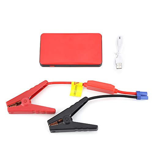 SANON Mini Portátil 12V Batería de Coche Arrancador de Arranque Motor Automático Cargador de Batería Banco de Energía Batería de Refuerzo para Motor de Gasolina 3. 0L Rojo