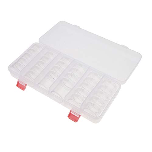 SDENSHI 6Pcs / Pack Frascos Apilables de Plástico Transparente para Manualidades de Perlas de Arte de Uñas con Purpurina