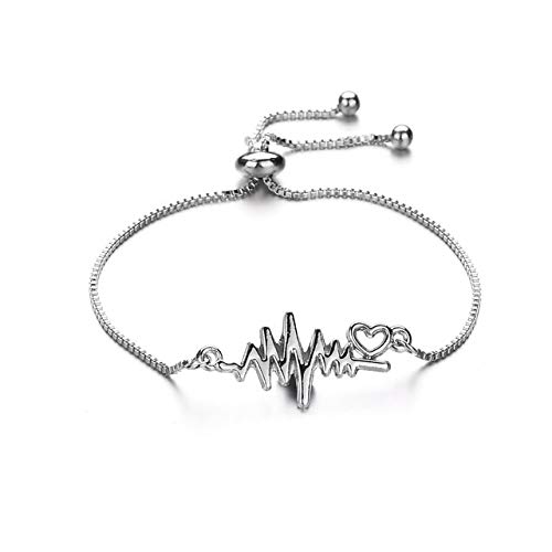 SDFASV Pulsera de Cristal Color Plata Pulseras de Encanto Infinito Ajustable para Mujer Joyería de Moda B371