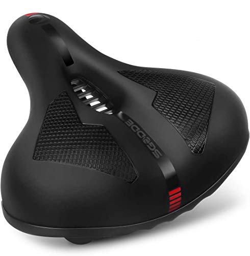 SGODDE Sillín de Bicicleta, Asiento de Bicicleta Espuma Viscoelástica de Rebote, Sillín de Ciclismo, Asiento de Bicicleta de Gel Ergonómico, Suave, Impermeable y Transpirable, Sillín de MTB 26 x 22 cm