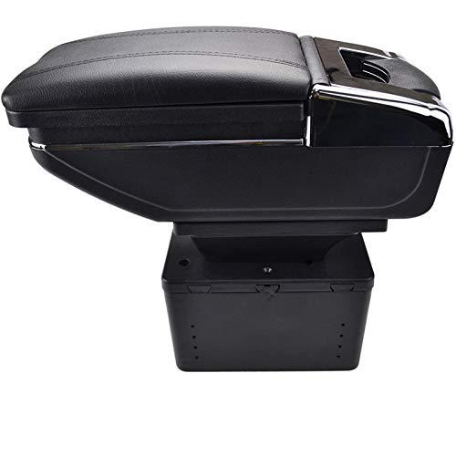 SJSM Apoyabrazos para Coche Consola Central Giratoria, Reposabrazos, Reposabrazos para Coche, Caja De Almacenamiento para F-iat para P-to para P-alio Albea Marea, Cenicero (Color : Black Thread)