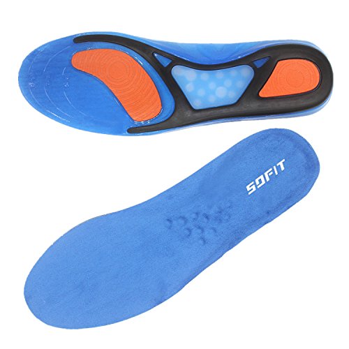 SOFIT Plantillas de Gel con Efecto Masaje para Zapatillas Deportivas, Antibacterianas y Flexibles Hechas de silicona, Plantillas de Gel para Zapatos, Amortiguadoras 43/45 EU