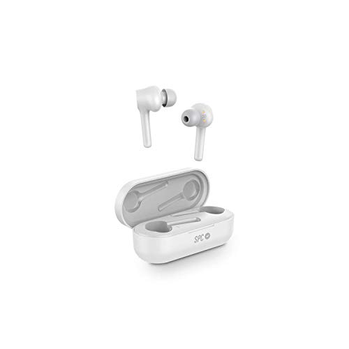 SPC Zion Air Pro Auricular Bluetooth IPX 5 con Asistente de Voz y emparejado automático, Blanco, 40 x 18.8 x 25.2 mm