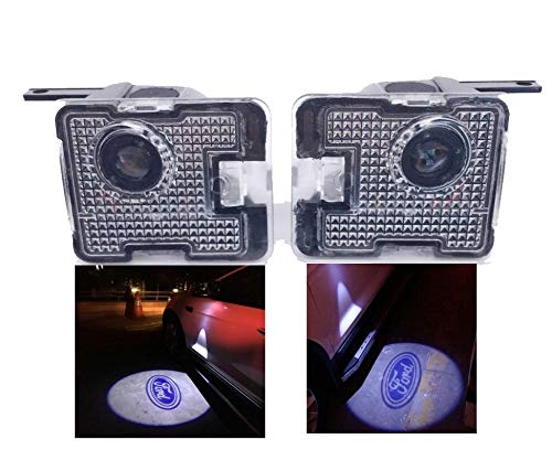 Sunshine Fly 2 luces LED laterales bajo espejo Ghost proyector luz logo luz de bienvenida coche luz trasera accesorios lente de cristal blanco (A)