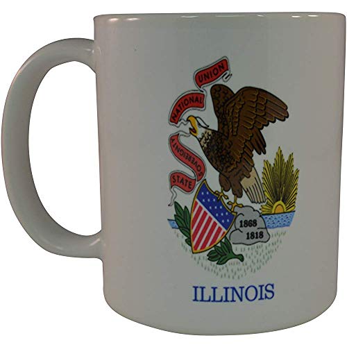 Taza de café de la bandera del estado de Illinois Taza de la novedad Gran regalo IL