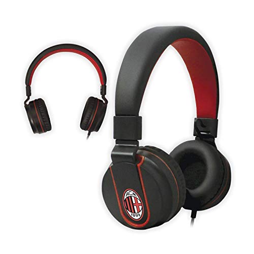 Techmade Tm-Ip952-Mil - Auriculares Multimedia Oficiales Milan, Color Rojo y Negro