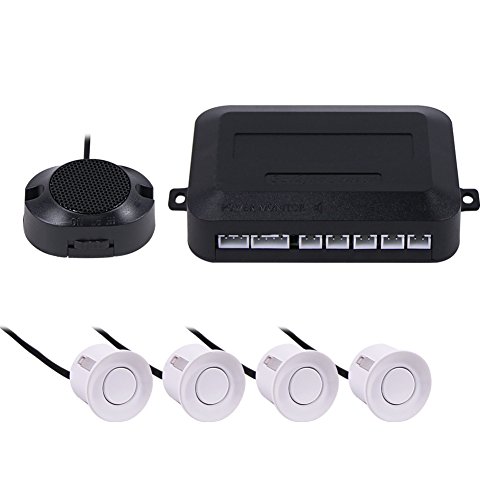 Teckey LED Sensor de Aparcamiento exhibición de 4 sensores 12V Radar Monitor Sistema para Todos los Coches - Blanco