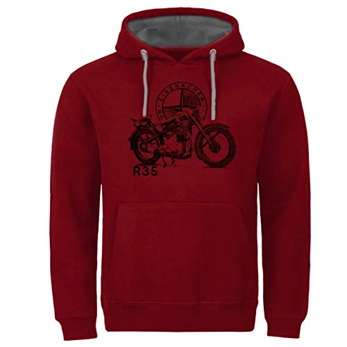 Tex-Ha EMW Simson MZ Awo - Sudadera con capucha para moto (RT 125 DDR Chopper ETZ), color rojo rojo M