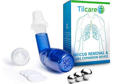 Tilcare dispositivo de eliminación de moco y expansor de pulmón respiratorio - Ayuda de terapia de ejercicio y limpieza - Gran tratamiento para EPOC, asma, bronquitis, fibrosis quística o fumadores