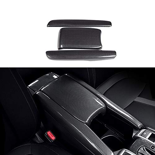 TRJGDCP Apoyabrazos Caja Cubiertas Protectoras De Fibra De Carbono De Coches Reposabrazos Central Decorativo Modificación For Honda Civic 2017 10th 2016 2018 2019 Autopartes