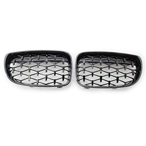 Un par de diamantes parrilla delantera del riñón parrilla parrillas fit fit for competir con BMW Serie 1 E81 E87 E82 E88 118i 120i 125i 2007-2012 Accesorios fit fit for el coche Rejilla de Faros antin