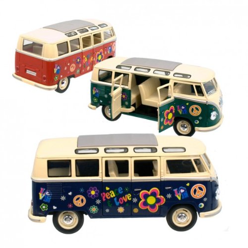 Unbekannt Modelo Auto Volkswagen T1 – Flower Power Edition – 17,5 cm Aprox.