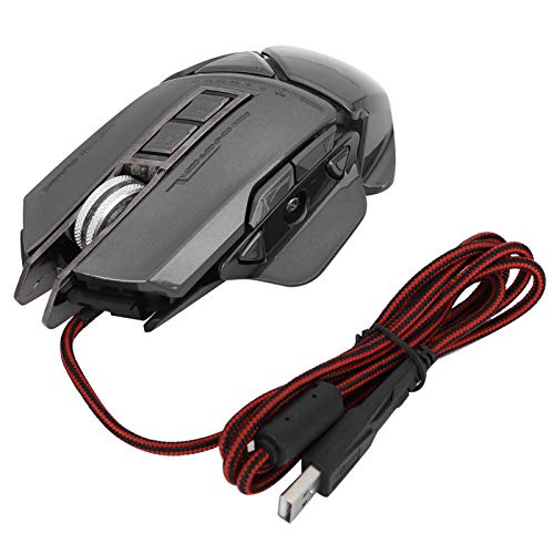 Vbestlife Ratón para Juegos con Cable PC para Juegos Ratones para computadora Ratón para Juegos USB con Cable óptico mecánico 7D programable 4 Luces de Colores(Astilla)