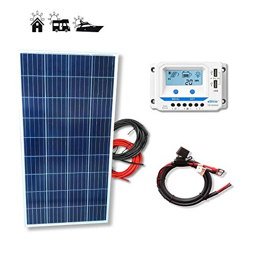 VIASOLAR Kit solar 150W Pro 12V placa solar panel policristalino para autocaravana furgoneta