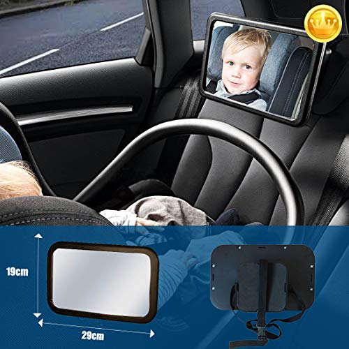 Vista posterior del espejo del asiento trasero de la seguridad del coche del niño del bebé 360 grados ajustable