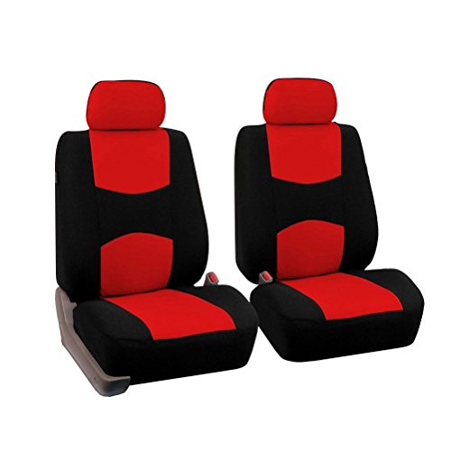 VORCOOL Juego de Fundas para Asientos Universales Funda Asiento para Trasero y Delantero de Coche Automóvil (Rojo)